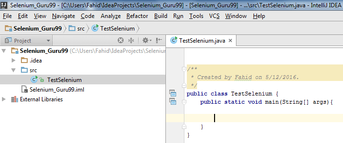 How to use IntelliJ IDEA & Selenium Webdriver