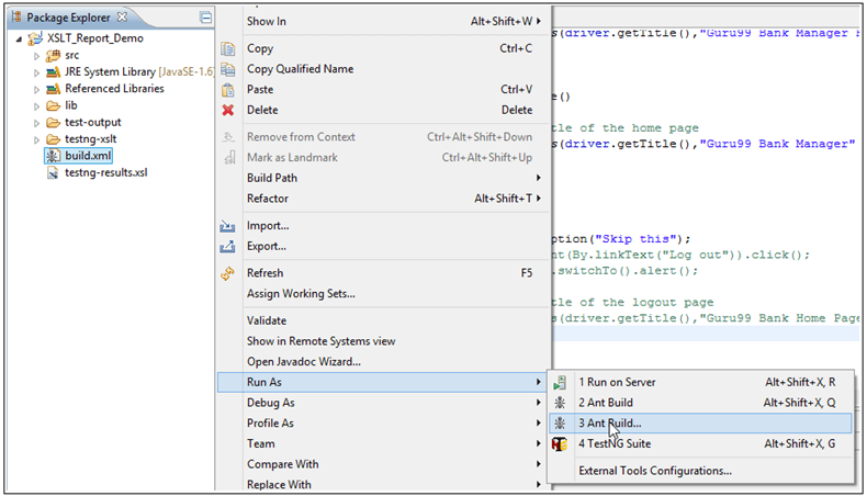 XSLT Report in Selenium